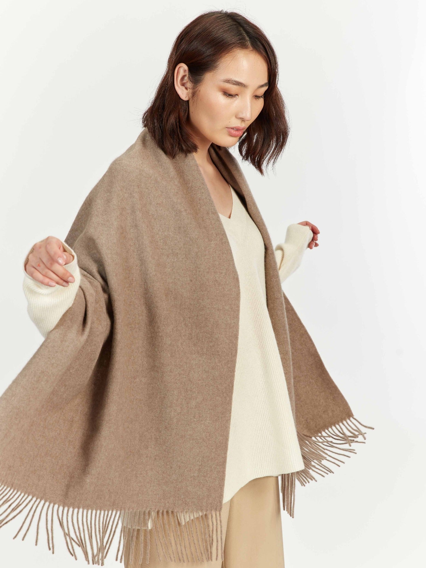 Organic Colour Wide Fringe Scarf