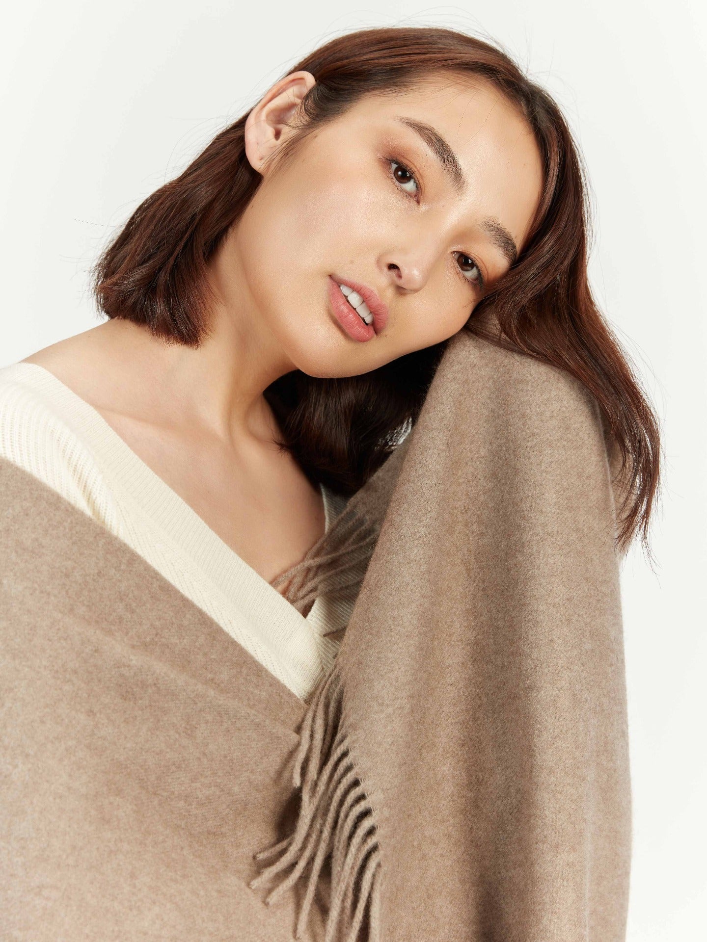 Organic Colour Wide Fringe Scarf