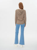 Women's Cashmere Full-Zip Hoodie Taupe - Gobi Cashmere #color_taupe