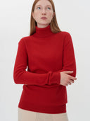 Women's Cashmere Turtleneck Red - Gobi Cashmere #color_red