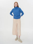 Women's Cashmere Turtle Neck Sweater Blue - Gobi Cashmere #color_blue