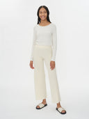 Women's Cashmere Pants Snow White - Gobi Cashmere #color_snow-white