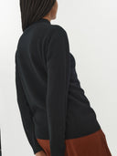 Women’s Cashmere Mock Neck Sweater Black | GOBI UK
