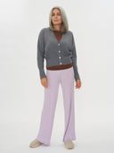 Women's Monochromes Cashmere Cardigan Gray - Gobi Cashmere #color_dim-gray