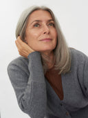 Women's Monochromes Cashmere Cardigan Gray - Gobi Cashmere #color_dim-gray