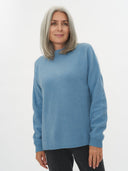 Women's Cashmere High Neck Jumper Reef Waters - Gobi Cashmere #color_reef-waters