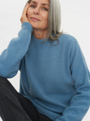Women's Cashmere High Neck Jumper Reef Waters - Gobi Cashmere #color_reef-waters