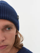 Men's Cashmere Beanie Hat Navy - Gobi Cashmere #color_navy