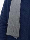 Unisex Cashmere Fisherman Knit Scarf Dim Gray - Gobi Cashmere #color_gray