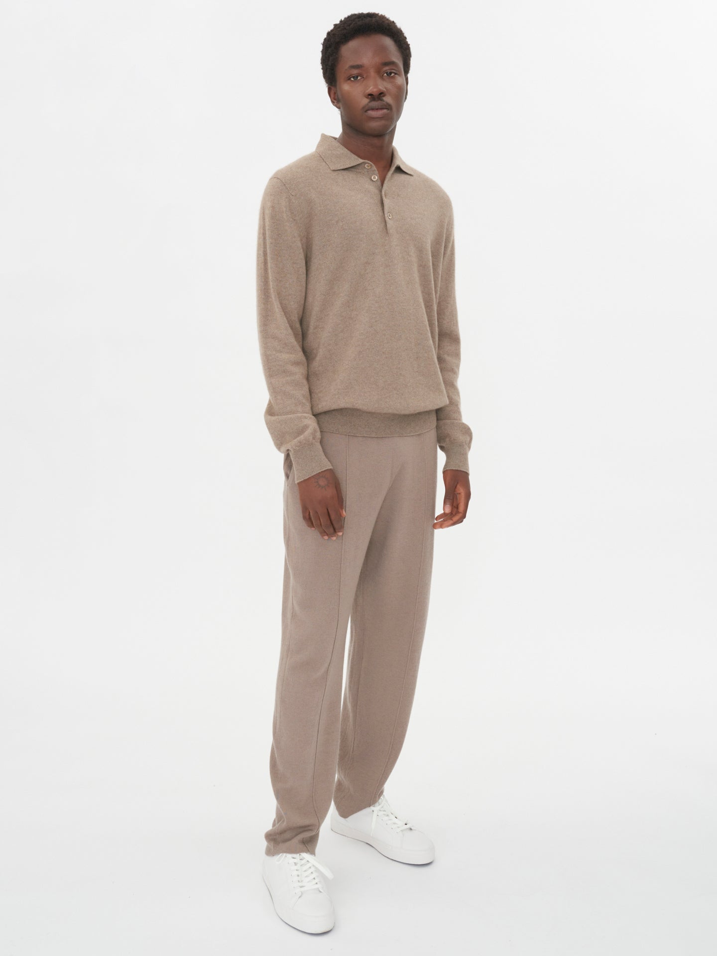 Organic Colour Essential Cashmere Polo Jumper