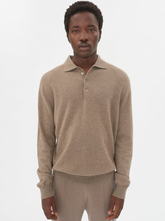 Organic Colour Essential Cashmere Polo Jumper