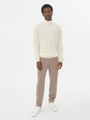 Men's Cashmere Turtle Neck Sweater Marshmallow - Gobi Cashmere #color_marshmallow