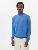 Men's Cashmere Crew Neck Sweater Blue - Gobi Cashmere #color_blue
