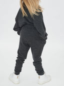 Kids’ Cashmere Track Pants in Gray Pinstripe | GOBI UK #color_gray-pinstripe