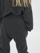 Kids’ Cashmere Track Pants in Gray Pinstripe | GOBI UK #color_gray-pinstripe