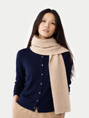 Organic Colour Cashmere Fisherman Knit Scarf Beige - Gobi Cashmere