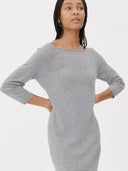 Women's Cashmere Boat Neck Dress Vapor Blue - Gobi Cashmere #color_vapor-blue