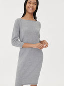 Women's Cashmere Boat Neck Dress Vapor Blue - Gobi Cashmere #color_vapor-blue