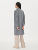 Women's Cashmere Stand Collar Coat Gray - Gobi Cashmere #color_dim-gray