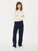 Women's Cashmere  Straight Leg Jogger Navy - Gobi Cashmere #color_navy