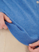 Women's Cashmere V-neck Cardigan Blue - Gobi Cashmere #color_blue