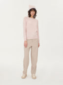 Women's Lightweight Cashmere Round-Neck Jumper Rose Water #color_rosewater