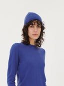 Women's Lightweight Cashmere Sweater & Hat Set Twilight Blue #color_twilight-blue