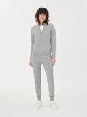 Women's Cashmere Zip Cardigan Gray- Gobi Cashmere #color_light-gray