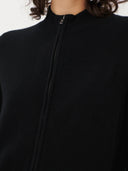 Women’s Full-Zip Cashmere Cardigan Black | GOBI UK #color_black