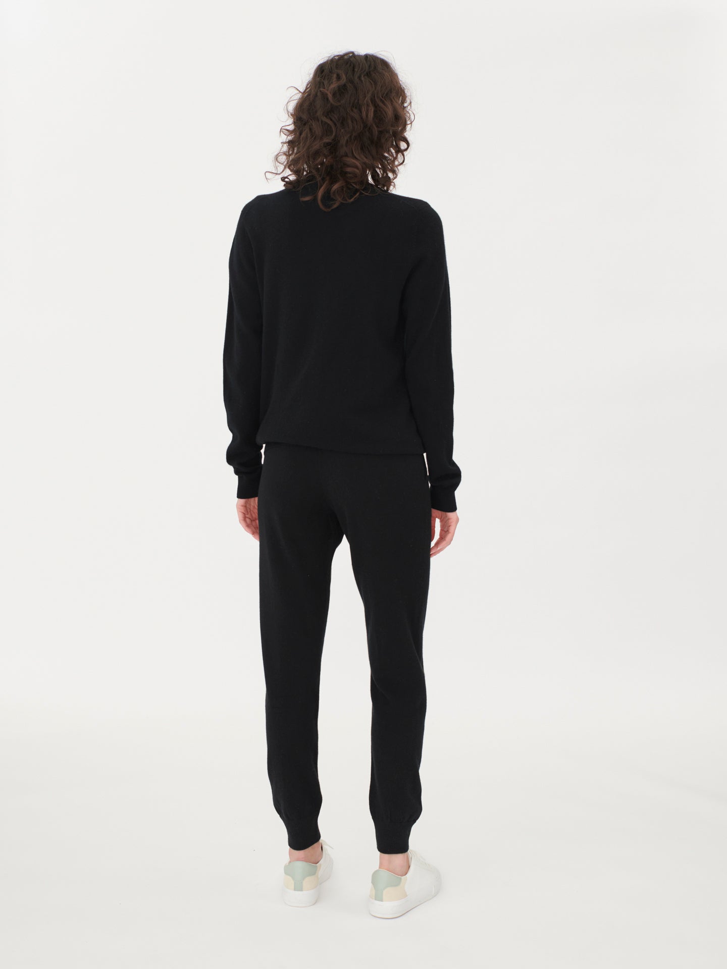 Women's Cashmere Full-Zip Cardigan Black - Gobi Cashmere