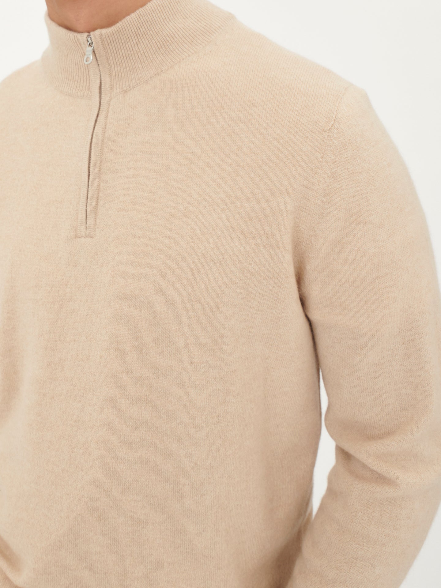 Half-Zip Organic color Cashmere Jumper