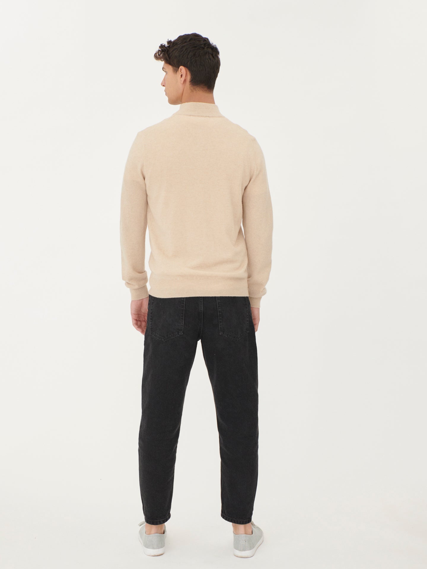 Half-Zip Organic color Cashmere Jumper