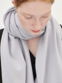 Unisex Cashmere Oversized Woven Scarf Harbor Mist - Gobi Cashmere #color_grey-blue