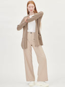 Women's Cashmere Relaxed Shawl Cardigan Taupe - Gobi Cashmere #color_taupe