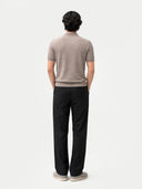 Men Classic Polo Shirt with Short Sleeve Taupe - Gobi Cashmere