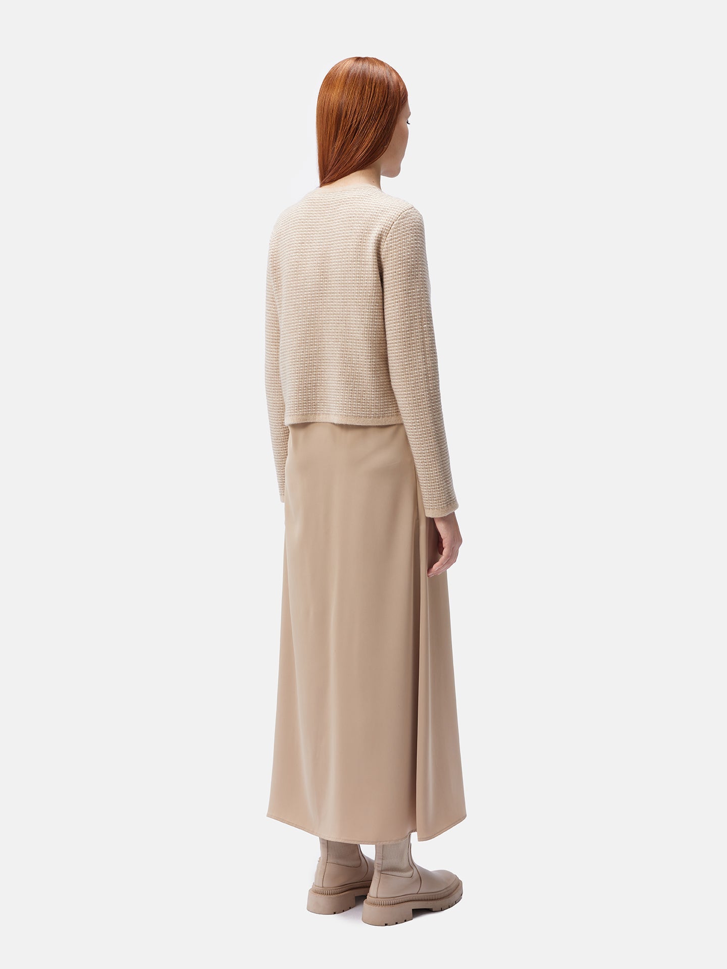 Organic Colour Cashmere Jacquard Cardigan