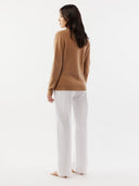 Women's Cashmere V-Neck Cardigan Sheepskin -Gobi Cashmere #color_sheepskin