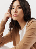 Women's Cashmere V-Neck Cardigan Sheepskin -Gobi Cashmere #color_sheepskin