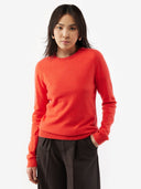 Women’s Basic Crew Neck Cashmere Jumper Fiesta | GOBI UK #color_fiesta