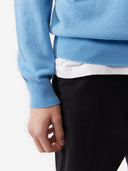 Men's Cashmere Essential V-Neck Sweater Navy - Gobi Cashmere #color_azure-blue