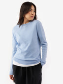 Women's Basic Cashmere Crew Neck Jumper light blue- Gobi Cashmere #color_light-blue