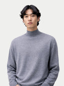 Timeless Mock Neck Cashmere Jumper Dim Gray - Gobi Cashmere