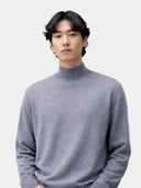 Timeless Mock Neck Cashmere Jumper Dim Gray - Gobi Cashmere #color_dim-gray