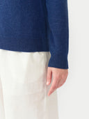 Women's Cashmere Essential Crew Neck Jumper Navy - Gobi Cashmere #color_blue
