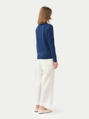 Women's Cashmere Essential Crew Neck Jumper Navy - Gobi Cashmere #color_blue