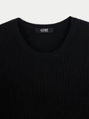 Women’s Textured Knit Cashmere Dress in Black | GOBI UK #color_black