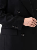 Double-Breasted Cashmere Suit Blazer | GOBI UK #color_black