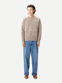 Unisex Mouline Cashmere Jumper Oxford Tan - Gobi Cashmere