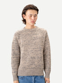 Unisex Mouline Cashmere Jumper Oxford Tan - Gobi Cashmere