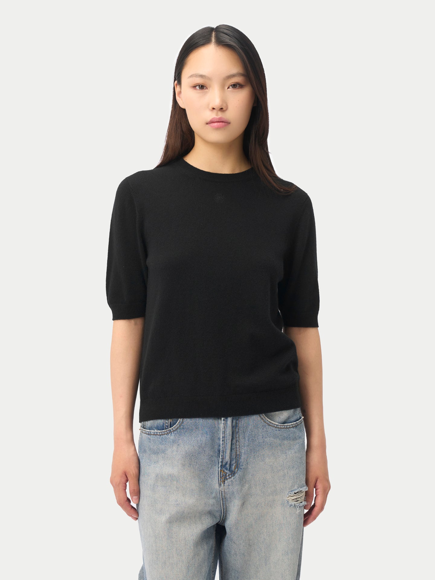 Short-Sleeve Cashmere Jumper